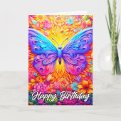Carte Joyeux anniversaire | Beau Papillon Artistique (Devant)