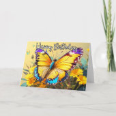 Carte Joyeux anniversaire | Beau papillon printanier (Devant)