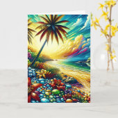 Carte Joyeux anniversaire | Beauté côtière (Fleur jaune)