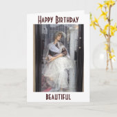 CARTE JOYEUX ANNIVERSAIRE BEAUTIFUL (Fleur jaune)