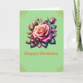 Carte Joyeux anniversaire Beaux Roses (Devant)