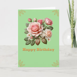 Carte Joyeux anniversaire Beaux Roses
