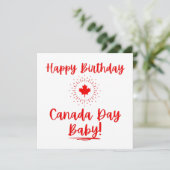Carte Joyeux Anniversaire Bébé Fête du Canada (Debout devant)