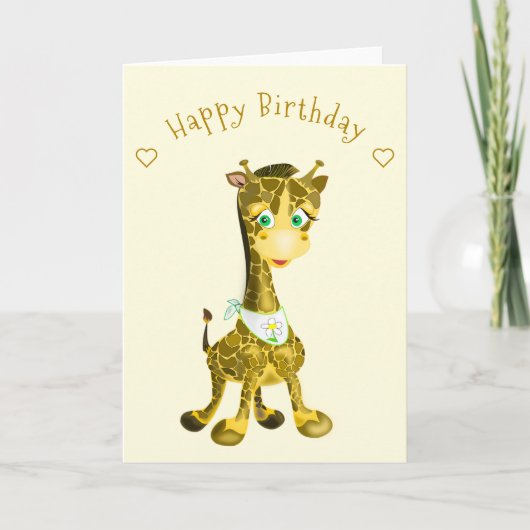 Carte Joyeux Anniversaire Bébé Girafe (Devant)