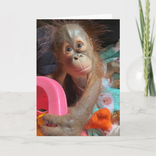 Carte Joyeux Anniversaire Bébé mignon Orangutan