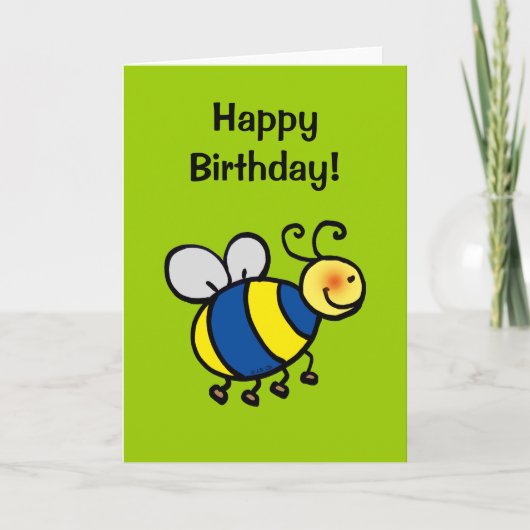 Carte Joyeux anniversaire (bee bourde) (Devant)