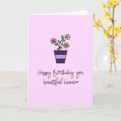 Carte Joyeux anniversaire, bel homme (Fleur jaune)