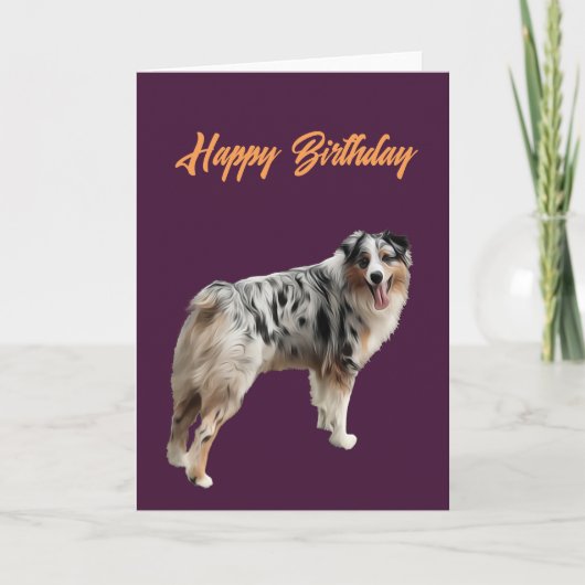 Carte Joyeux anniversaire belle australienne Shepard (Devant)