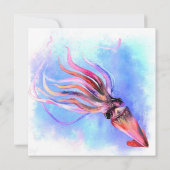 Carte Joyeux anniversaire - Belle baignade de calmar col (Dos)