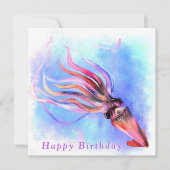 Carte Joyeux anniversaire - Belle baignade de calmar col (Devant)