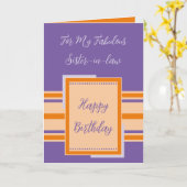 Carte Joyeux Anniversaire belle belle-sœur violette (Fleur jaune)