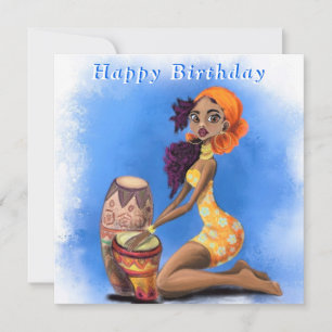 Carte Joyeux Anniversaire - Belle Fille de Drummer Afric