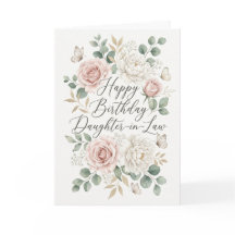 Joyeux Anniversaire Belle-Fille Élégant Floral Gre