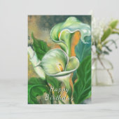 Carte Joyeux anniversaire - Belle Fleur Calla Lily (Debout devant)