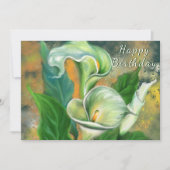 Carte Joyeux anniversaire - Belle Fleur Calla Lily - (Devant)