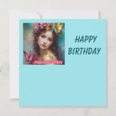 Carte JOYEUX ANNIVERSAIRE ~ Belle jeune femme ~ (Dos)