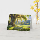 Carte Joyeux Anniversaire Belle Nature Paysage (Fleur jaune)