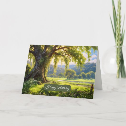 Carte Joyeux Anniversaire Belle Nature Paysage (Devant)