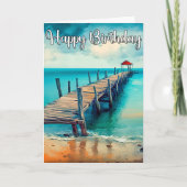 Carte Joyeux anniversaire belle Ocean Pier (Devant)