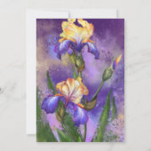 Carte Joyeux Anniversaire - Belles Fleurs Iris (Dos)