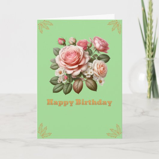 Carte Joyeux Anniversaire Belles Roses (Devant)