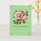 Carte Joyeux Anniversaire Belles Roses (Fleur jaune)