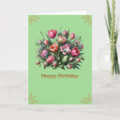 Carte Joyeux Anniversaire Belles Tulipes (Devant)