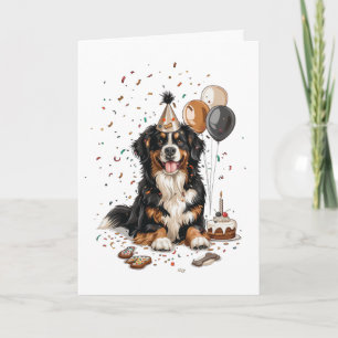 Carte Joyeux anniversaire Bernese Mountain Dog