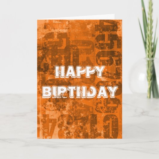 Carte Joyeux anniversaire Big Bold Numéros sur Brownish  (Devant)