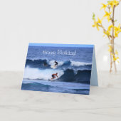 Carte Joyeux anniversaire Big Island Surfers Hawaii (Fleur jaune)
