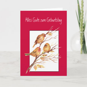 Carte Joyeux anniversaire, Birthday, Sparrow Birds