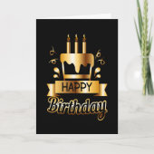 Carte Joyeux anniversaire - Black & Gold 2 (Devant)