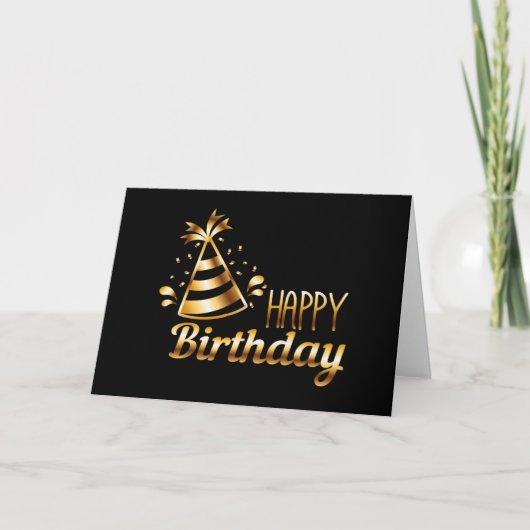 Carte Joyeux anniversaire - Black & Gold 3 (Devant)