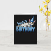 Carte Joyeux anniversaire - Bleu (Fleur jaune)