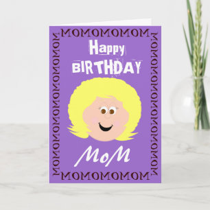 Carte Joyeux anniversaire Blonde Hair Maman de la fille