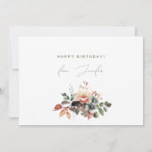 Carte Joyeux anniversaire Bohemian Garden Floral (Dos)