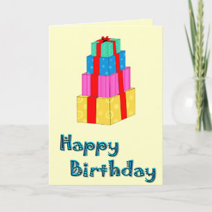 Carte Joyeux Anniversaire boîte cadeau tour
