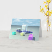 Carte Joyeux anniversaire (boîtes de ciel) (Fleur jaune)