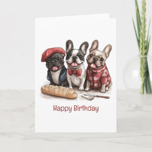 Carte Joyeux Anniversaire Bonjour Bouledogues Français