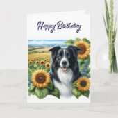 Carte Joyeux Anniversaire Border Collie (Devant)