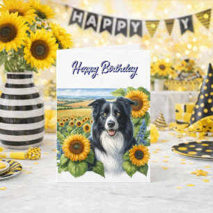 Carte Joyeux Anniversaire Border Collie