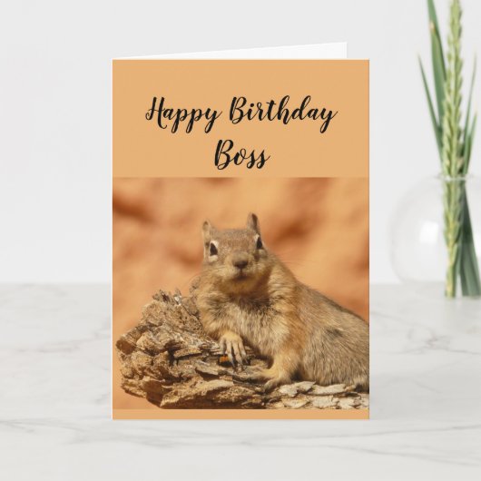 Carte Joyeux Anniversaire Boss Funny Squirrel Relax (Devant)
