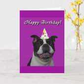 Carte Joyeux anniversaire Boston (Fleur jaune)