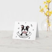 Carte Joyeux anniversaire Boston Terrier Dog Card (Fleur jaune)