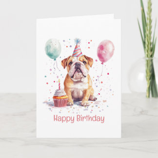 Carte Joyeux Anniversaire Bouledogue Anglais