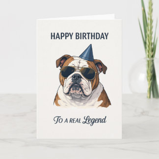 carte joyeux anniversaire bouledogue anglais