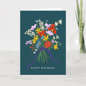 Carte Joyeux Anniversaire Bouquet floral (Devant)