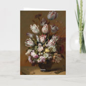 Carte Joyeux anniversaire - Bouquet floral | Art néerlan (Dos)