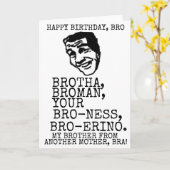 CARTE JOYEUX ANNIVERSAIRE BRO BESTSELLING FUNNY BRA BRAH (Fleur jaune)