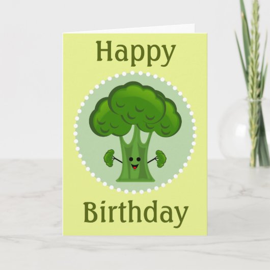 Carte Joyeux Anniversaire Brocoli (Devant)